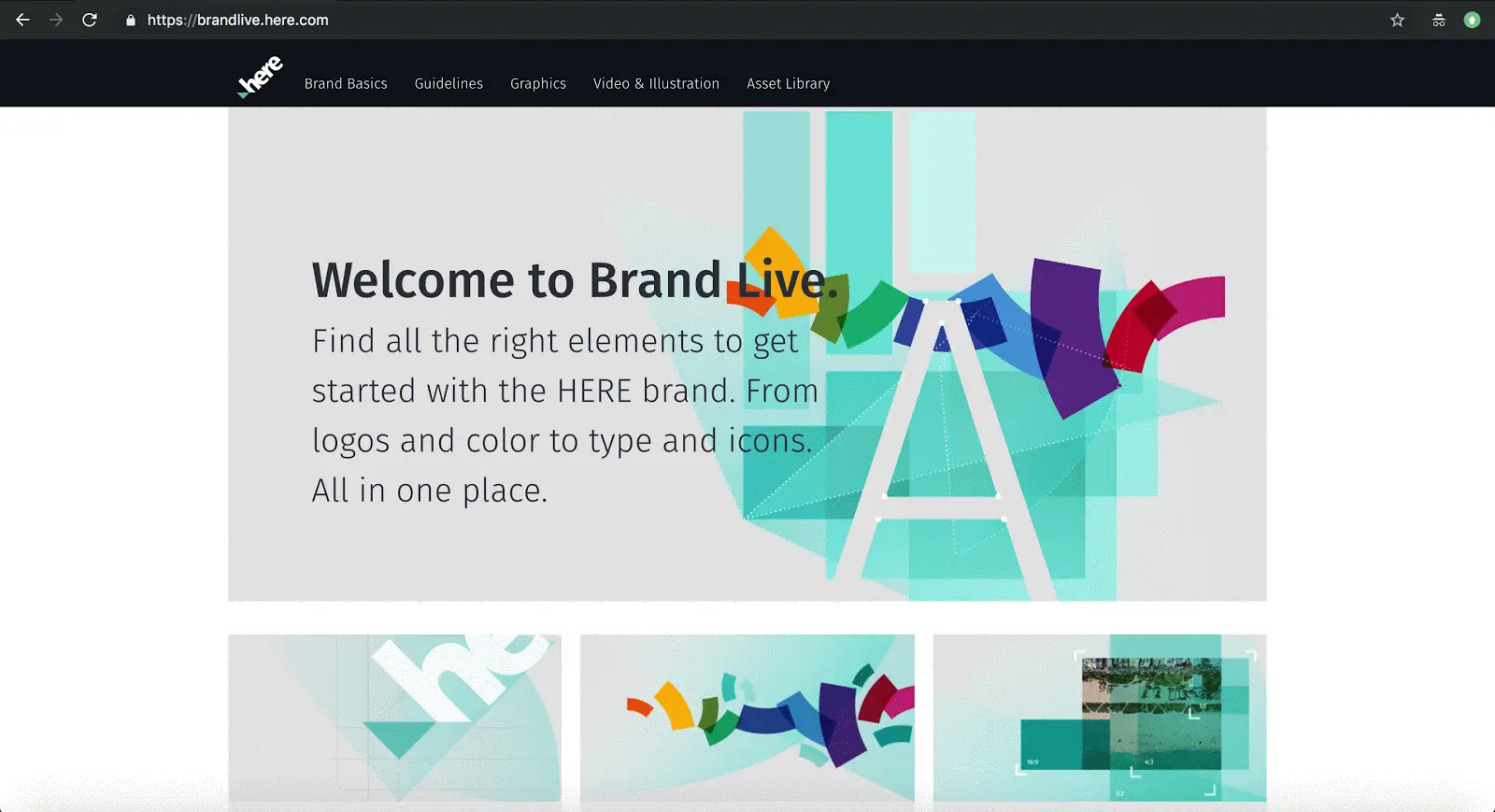 Screenshot of HERE Brandlive website